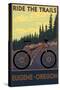 Eugene, Oregon - Ride the Trails-Lantern Press-Stretched Canvas