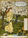 Young Girl in a Garden-Eugene Samuel Grasset-Giclee Print