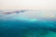 Persian Gulf Aerial View, Saudi Arabia. Red Beacon Tower-eugenesergeev-Laminated Photographic Print