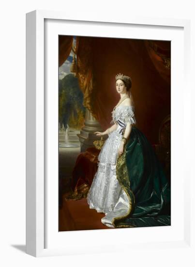 Eugénie de Montijo de Guzman (1826-1920), impératrice des Français - portrait officiel en 1855-Franz Xaver Winterhalter-Framed Giclee Print