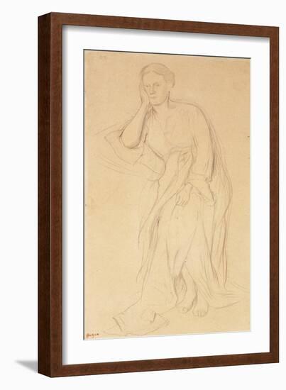 Eugenie Fiocre, Study for Mlle Fiocre in the Ballet the Source, C.1867-Edgar Degas-Framed Giclee Print