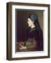 Eugenie Henner in Alsace, Holding a Basket of Apples-Jean Jacques Henner-Framed Giclee Print