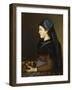 Eugenie Henner in Alsace, Holding a Basket of Apples-Jean Jacques Henner-Framed Giclee Print