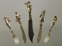 Set of Cutlery with Mythological Figures-Shaped Handles, 1887-Eugenio Furia-Framed Stretched Canvas