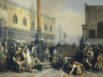 Lottery Draw in Saint Mark's Square, 1847-Eugenio Gignous-Framed Stretched Canvas