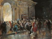 Arriving at the Theatre on a Night of a Masked Ball-Eugenio Lucas Villaamil-Stretched Canvas
