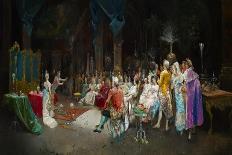 Arriving at the Theatre on a Night of a Masked Ball-Eugenio Lucas Villaamil-Mounted Giclee Print