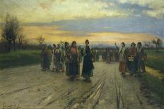 Pains, Festival of Dead Men, 1886-Eugenio Spreafico-Framed Stretched Canvas