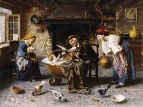 In the Kitchen painting-Eugenio Zampighi-Giclee Print