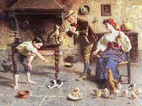 In the Kitchen painting-Eugenio Zampighi-Giclee Print