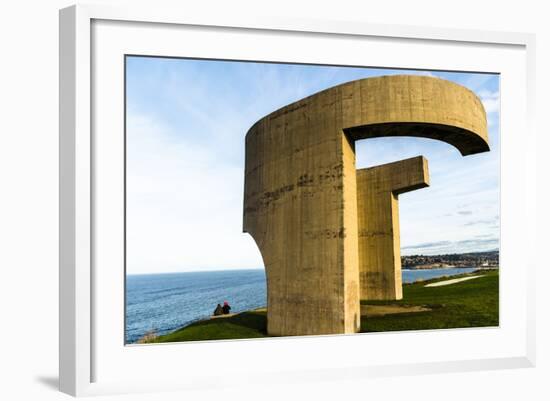 Eulogy of the Horizon by Eduardo Chillida Public Monument in Gijon City Asturias Spain-Carlos Sanchez Pereyra-Framed Photographic Print