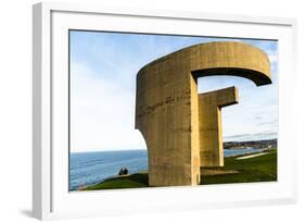 Eulogy of the Horizon by Eduardo Chillida Public Monument in Gijon City Asturias Spain-Carlos Sanchez Pereyra-Framed Photographic Print