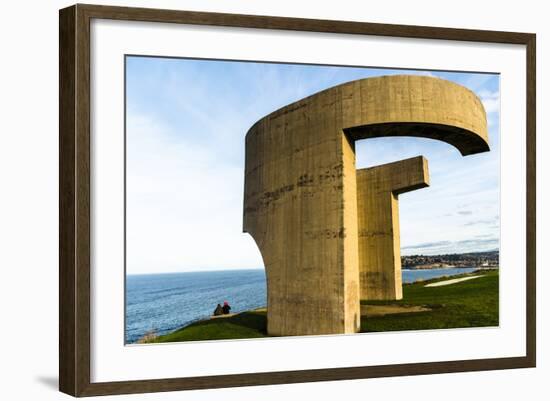 Eulogy of the Horizon by Eduardo Chillida Public Monument in Gijon City Asturias Spain-Carlos Sanchez Pereyra-Framed Photographic Print