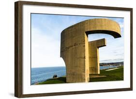 Eulogy of the Horizon by Eduardo Chillida Public Monument in Gijon City Asturias Spain-Carlos Sanchez Pereyra-Framed Photographic Print