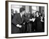 Eunice Shriver Receives a Signing Pen from Her Brother, President John Kennedy-null-Framed Photo