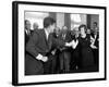 Eunice Shriver Receives a Signing Pen from Her Brother, President John Kennedy-null-Framed Photo