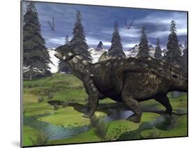 Euoplocephalus Dinosaur Walking in the Mountain-Stocktrek Images-Mounted Art Print