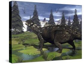 Euoplocephalus Dinosaur Walking in the Mountain-Stocktrek Images-Stretched Canvas