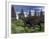 Euoplocephalus Dinosaur Walking in the Mountain-Stocktrek Images-Framed Art Print