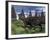 Euoplocephalus Dinosaur Walking in the Mountain-Stocktrek Images-Framed Art Print