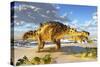 Euoplocephalus Dinosaurs Munch on Melons on an Ocean Beach-Stocktrek Images-Stretched Canvas