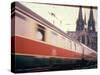 Eurailpass in Europe: Germany's Parsifal Express Speeding Past Cologne Cathedral-Carlo Bavagnoli-Stretched Canvas