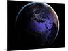 Eurasia and Africa at Night, Satellite Image-null-Mounted Photographic Print