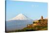 Eurasia, Caucasus Region, Armenia, Khor Virap Monastery; Lesser Ararat Near Mount Ararat in Turkey.-Christian Kober-Stretched Canvas