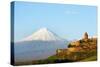 Eurasia, Caucasus Region, Armenia, Khor Virap Monastery; Lesser Ararat Near Mount Ararat in Turkey.-Christian Kober-Stretched Canvas