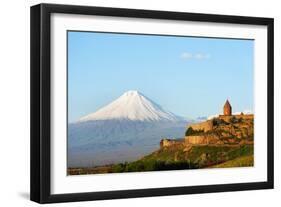 Eurasia, Caucasus Region, Armenia, Khor Virap Monastery; Lesser Ararat Near Mount Ararat in Turkey.-Christian Kober-Framed Photographic Print