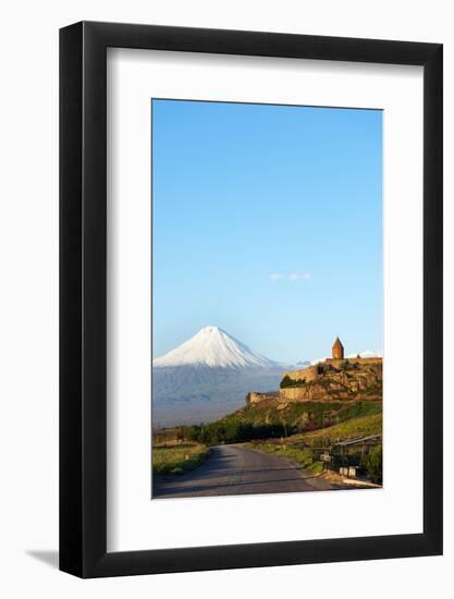 Eurasia, Caucasus Region, Armenia, Khor Virap Monastery; Lesser Ararat Near Mount Ararat in Turkey.-Christian Kober-Framed Photographic Print