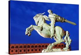 Eurasia, Caucasus Region, Armenia, Yerevan, Train Station Square, Statue of Sasuntsi David-Christian Kober-Stretched Canvas