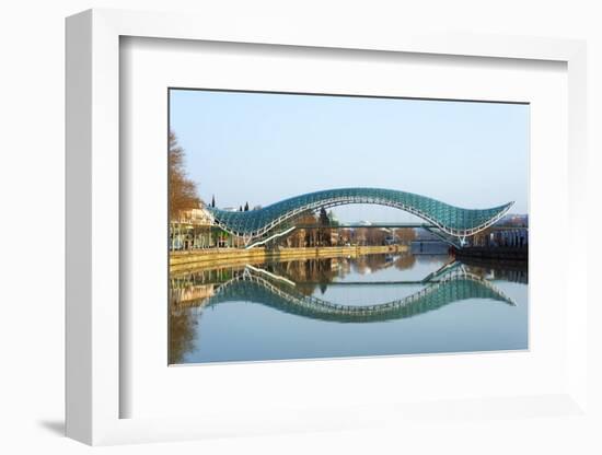 Eurasia, Caucasus Region, Georgia, Tbilisi, Bridge of Peace on Mtkvari River-Christian Kober-Framed Photographic Print