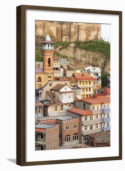 Eurasia, Caucasus Region, Georgia, Tbilisi, Old Town and Minaret of Tbilisi Mosque-Christian Kober-Framed Photographic Print