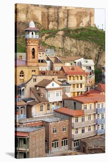 Eurasia, Caucasus Region, Georgia, Tbilisi, Old Town and Minaret of Tbilisi Mosque-Christian Kober-Stretched Canvas