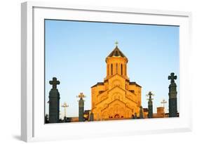 Eurasia, Caucasus Region, Georgia, Tbilisi, Tbilisi Sameda Cathedral-Christian Kober-Framed Photographic Print