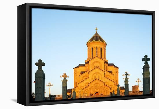 Eurasia, Caucasus Region, Georgia, Tbilisi, Tbilisi Sameda Cathedral-Christian Kober-Framed Stretched Canvas