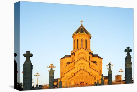 Eurasia, Caucasus Region, Georgia, Tbilisi, Tbilisi Sameda Cathedral-Christian Kober-Stretched Canvas