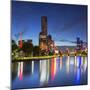 Eureka Tower and skyline at dusk, Melbourne, Victoria, Australia-Ian Trower-Mounted Photographic Print