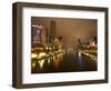 Eureka Tower and Yarra River at Night, Southbank, Melbourne, Victoria, Australia-David Wall-Framed Photographic Print