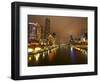 Eureka Tower and Yarra River at Night, Southbank, Melbourne, Victoria, Australia-David Wall-Framed Photographic Print