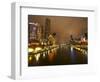 Eureka Tower and Yarra River at Night, Southbank, Melbourne, Victoria, Australia-David Wall-Framed Photographic Print