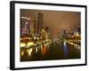 Eureka Tower and Yarra River at Night, Southbank, Melbourne, Victoria, Australia-David Wall-Framed Photographic Print