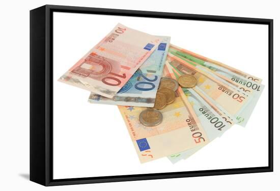 Euro Banknotes and Euro Cents-Yastremska-Framed Stretched Canvas