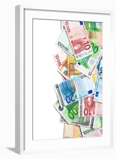 Euro Banknotes on White Background-jirkaejc-Framed Photographic Print