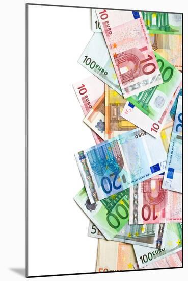 Euro Banknotes on White Background-jirkaejc-Mounted Photographic Print