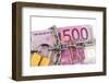 Euro Banknotes with Chain and Padlock-ginasanders-Framed Photographic Print
