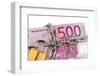 Euro Banknotes with Chain and Padlock-ginasanders-Framed Photographic Print