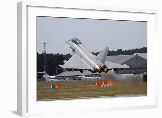 Eurofighter Ef2000 Typhoon from the Royal Air Force at Full Afterburner During Takeoff-Stocktrek Images-Framed Photographic Print