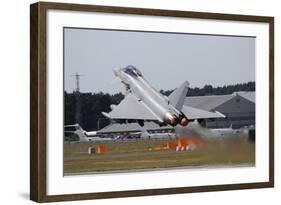 Eurofighter Ef2000 Typhoon from the Royal Air Force at Full Afterburner During Takeoff-Stocktrek Images-Framed Photographic Print